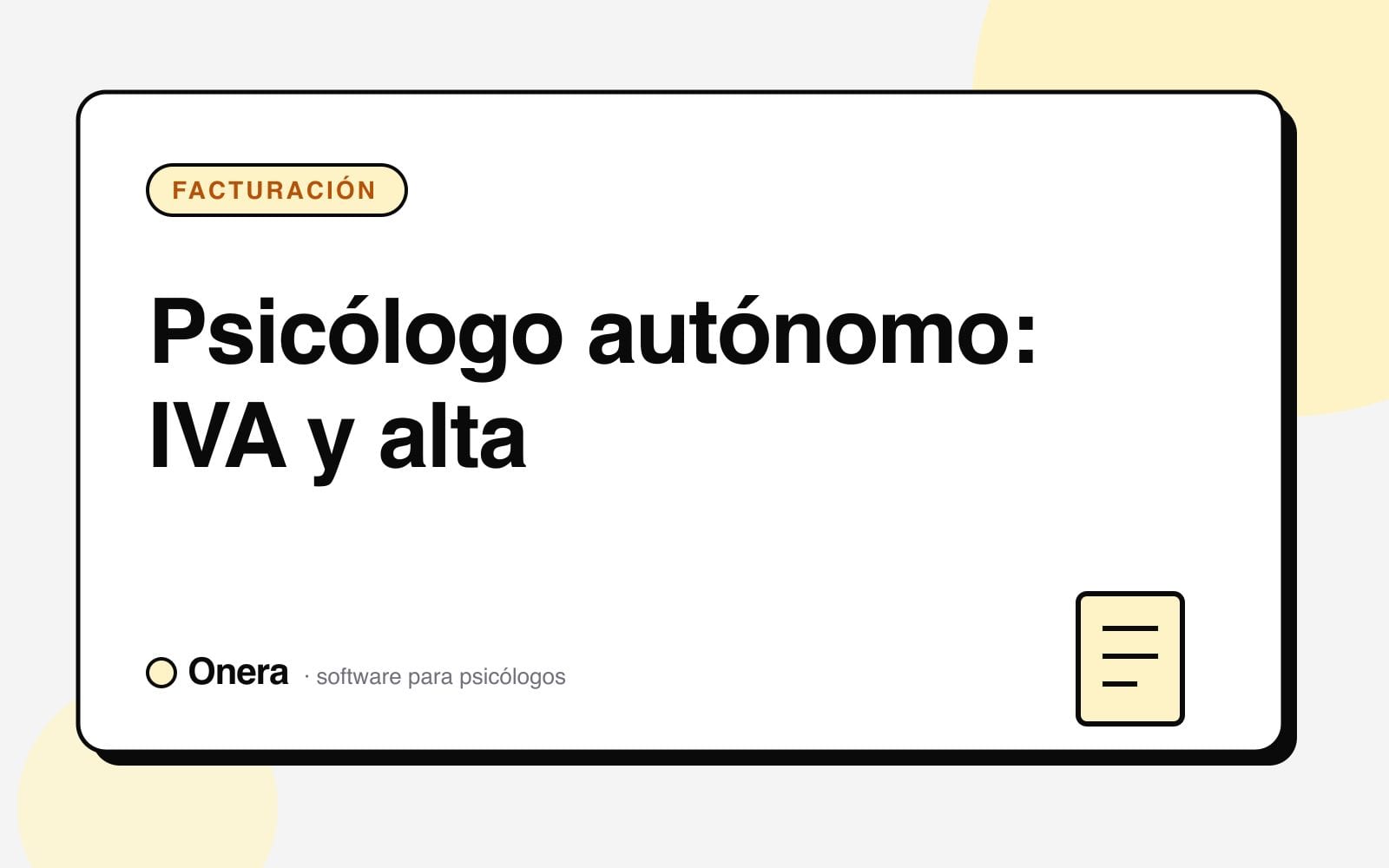 Psicóloga autónoma revisando el alta en Hacienda y la exención de IVA de sus sesiones en el portátil de su consulta