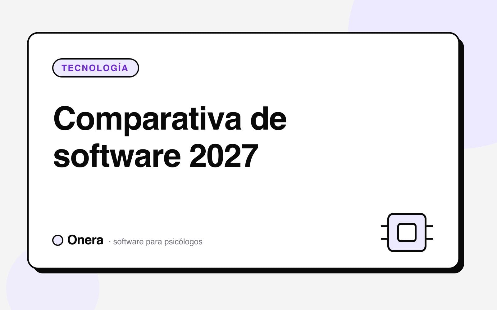 Portada del artículo «Comparativa de software 2027» en el blog de Onera, sección Tecnología